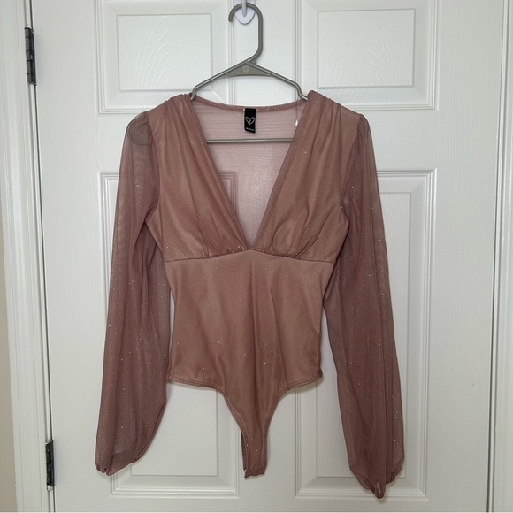 Windsor Shimmering Mauve Long Sleeve Bodysuit - Picture 1 of 7